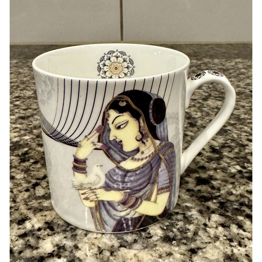 Heritage Bone China India Tea Cup Mug Ancient Hindu Woman